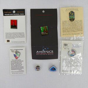 Lot of 5 Lapel Pins National Park Service Alcatraz Congaree Ft Sumter + 2 Extra